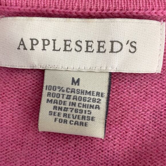 Appleseed’s pink 100% cashmere V-neck cardigan sweater size M - Picture 5 of 8